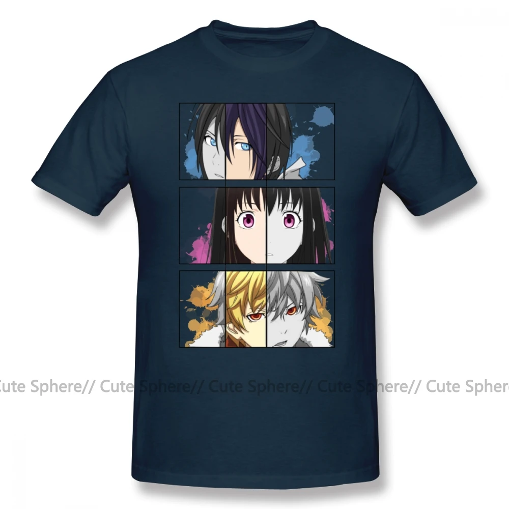 Футболка Noragami, футболка норагами, принт, 100 хлопок, Мужская футболка, 6xl, короткий рукав, милая Пляжная футболка - Цвет: Navy Blue