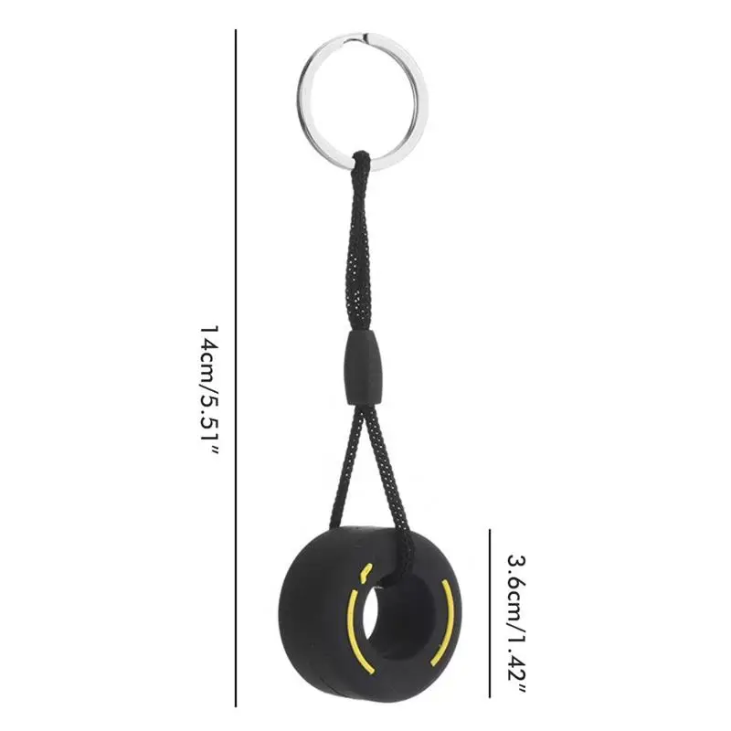 

Simulation Cartoon Small Tire Keychain PVC Soft Rubber Key Ring Car Decoration Accessories