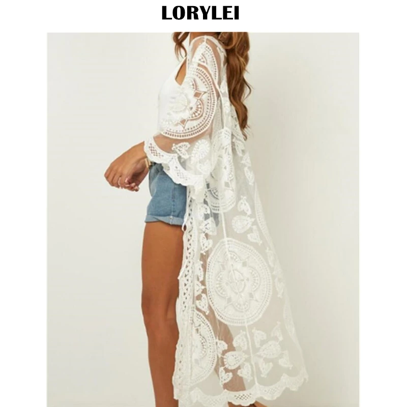 2021 кружевная накидка размера плюс Для женщин пляжная одежда бикини Обёрточная
