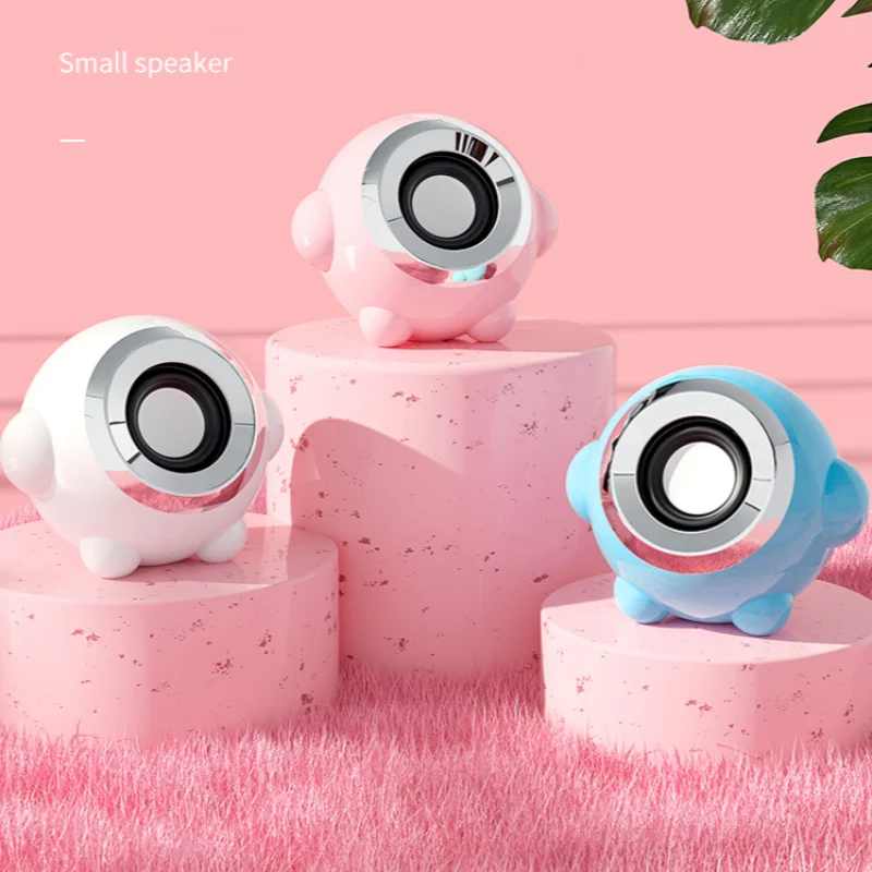 

Computer Speakers Desktop Home Wired Notebook Small Sound Pink Cute Active Multimedia Impact A Pair of USB Subwoofer Game