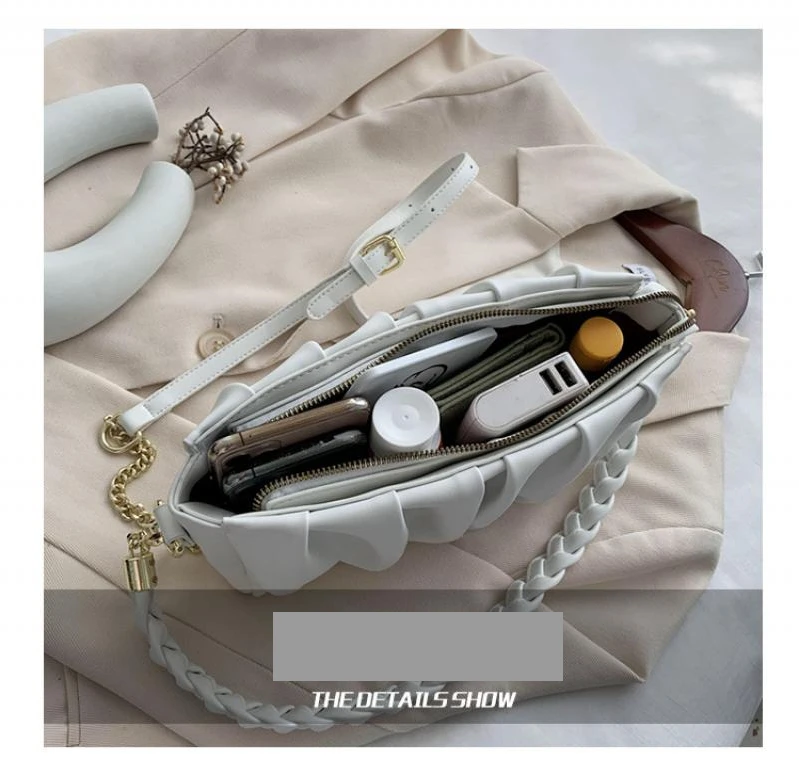 

Pleated Design Crossbody Bags for Women Bag 2020 Autumn New Trendy Fashion Messenger Shoulder Bag Large Capacity Underarm Bags
