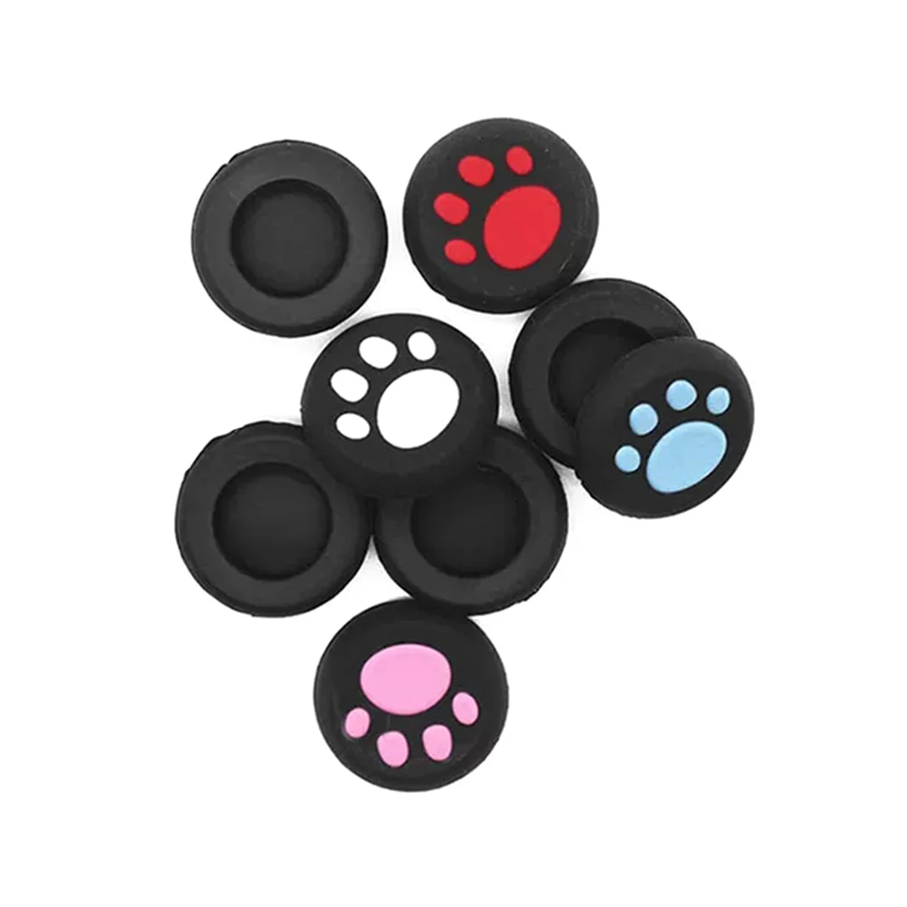 

4Pcs Thumb Stick Cap Skin Controller Gamepad Case 3D Cute Cat Paw Silicone Thumb Grip for PS5 PS4 PS3 Xbox 360 One Controller