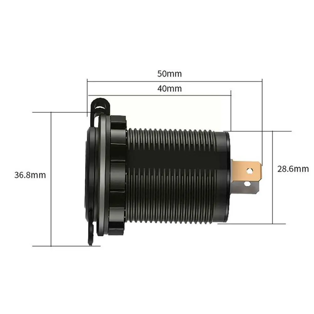 

Dual USB with switch Car charger adapter dustproof car accessories Q6G5