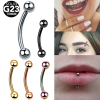 1pc astm f136 implant titanium curved barbells tongue eyebrow piercing 16g tragus bar labret lip ring helix piercing jewelry