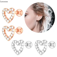 leosoxs 2 piece new exquisite fashion heart shaped ear bone stud earring piercing jewelry