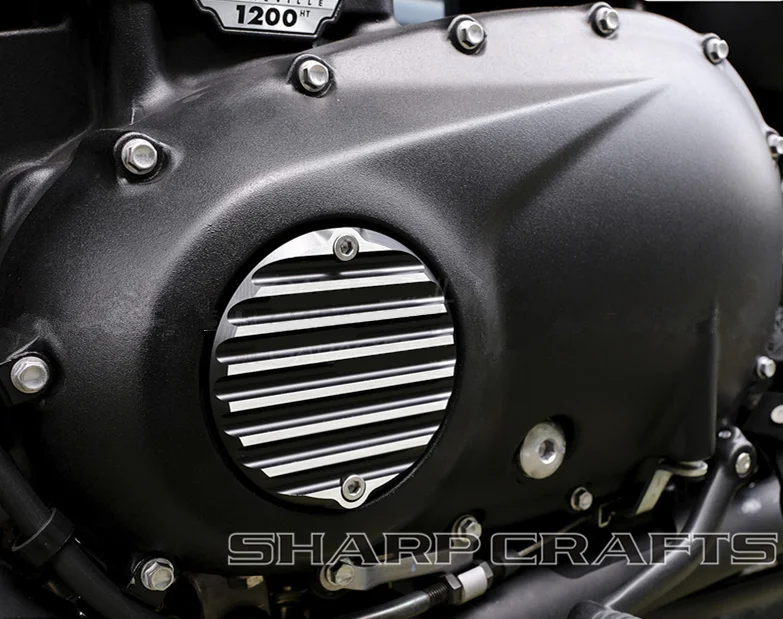 ཌྷ ཏ Cluch Badge &amp Acg Cover For TRIUMPH Street Cup Scrambler Bonneville Speedmaster T100 / Black Bobber Black|Накладки и