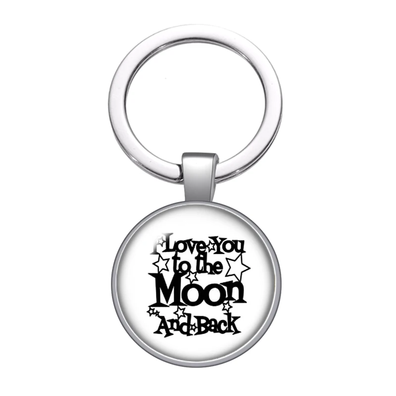 Брелок i love you to the moon and back glass с кабошоном автомобильный брелок для ключей кольцо