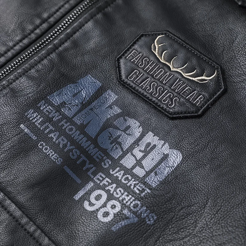 

Men Vintage Motorcycle Leather Jacket Embroidered Scorpion Casual Moto Jackets Man Windbreak Multi-pocket Biker Pu Leather Coats
