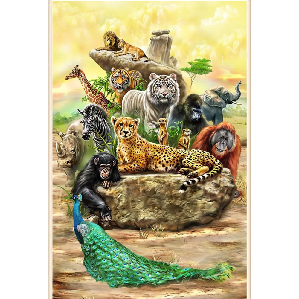 

40x50x60x70 diamond painting 5D Full Square embroidery mosaic Cross Stitch Animal Tiger lion DIY Christmas home Decoration gift