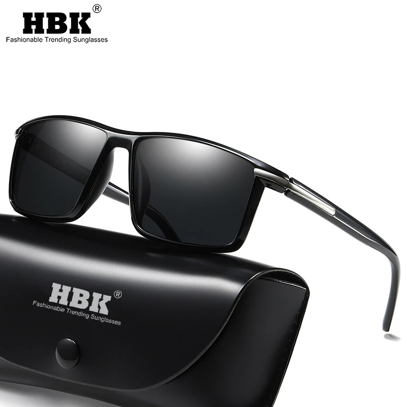HBK, классические, квадратные, HD, поляризационные, мужские солнцезащитные очки TR90, небьющиеся, Бизнес Стиль, для вождения, солнцезащитные очки, мужские, ультралегкие, летние, оттенки