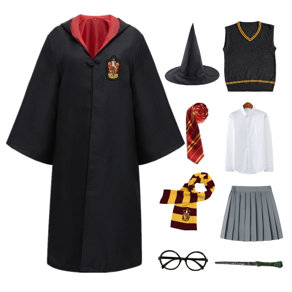 Детский Взрослый Костюм Школьная фотосессия волшебный школьный халат Плащ