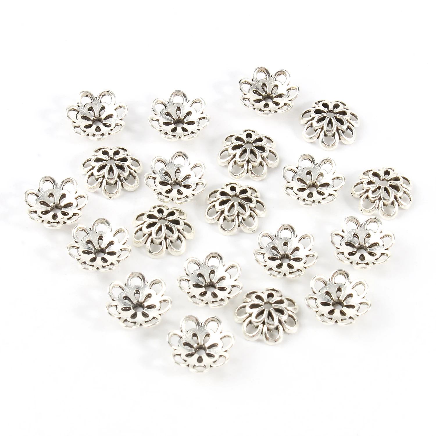 Тибетские антикварные серебряные цвета золотой цветок металлические прокладки