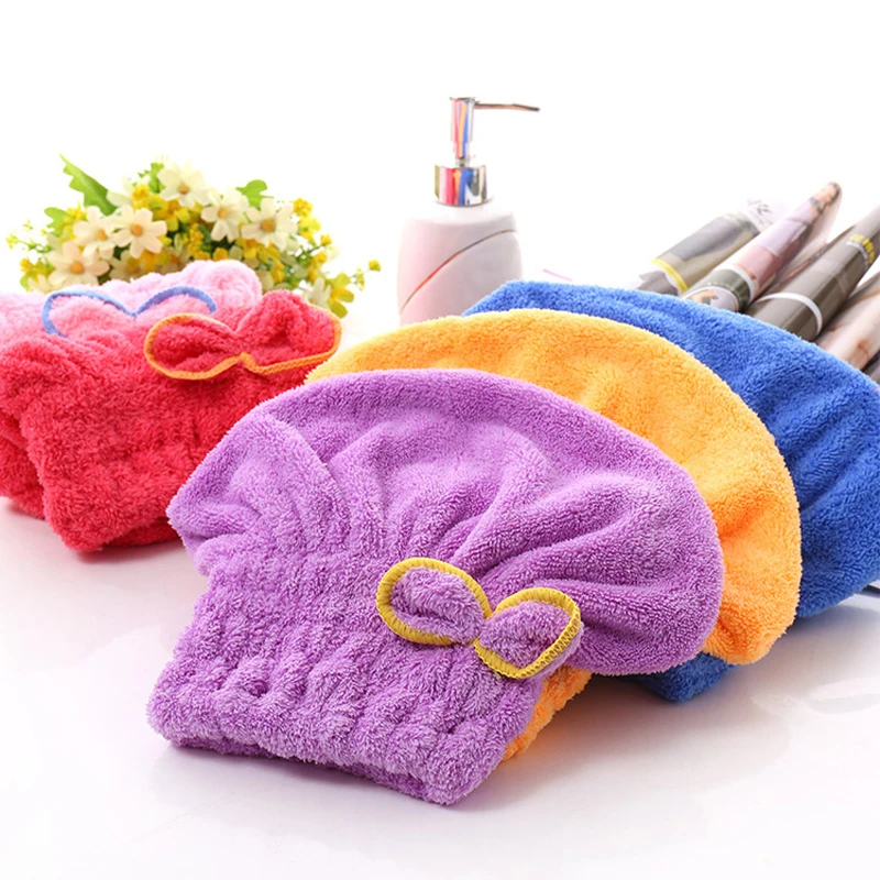 

Microfiber Quick Spa Hair Drying Bath Towel Bowknot Wrap Towel Cap Bonnets For Women Designer Shower Cap Bathroom Accessories