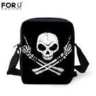 Женские маленькие боковые сумки FORUDESIGNS, сумка-мессенджер через плечо для девочек-подростков, брендовая дизайнерская модная сумка на молнии с черепом в стиле рок-н-ролл, 2021