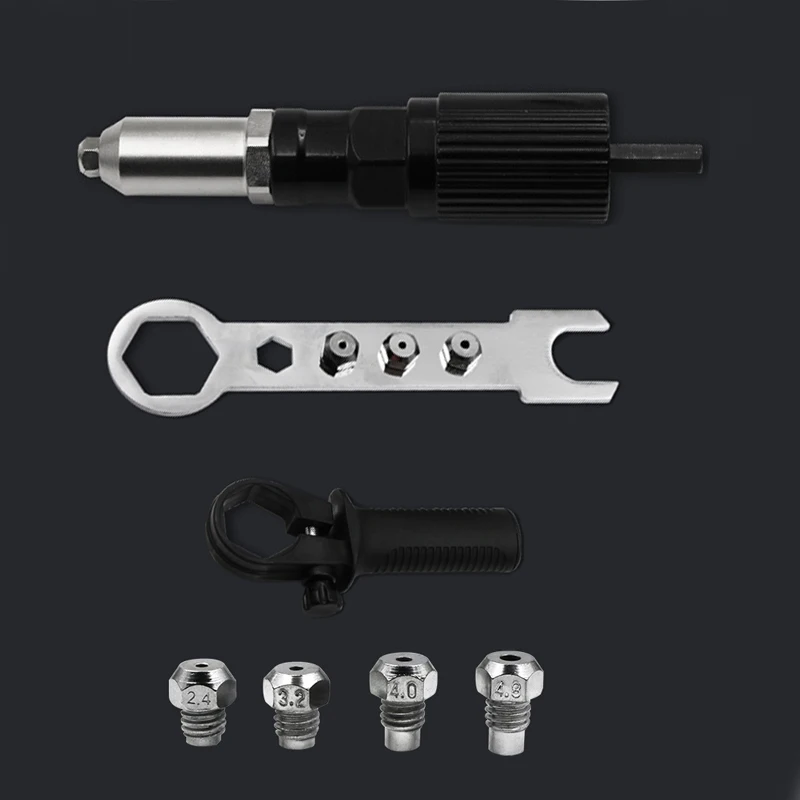 

2.4mm-4.8mm Electric Rivet Nut Gun Riveting Tool Cordless Riveting Drill Adaptor Insert Nut Tool Riveting Drill Adapter