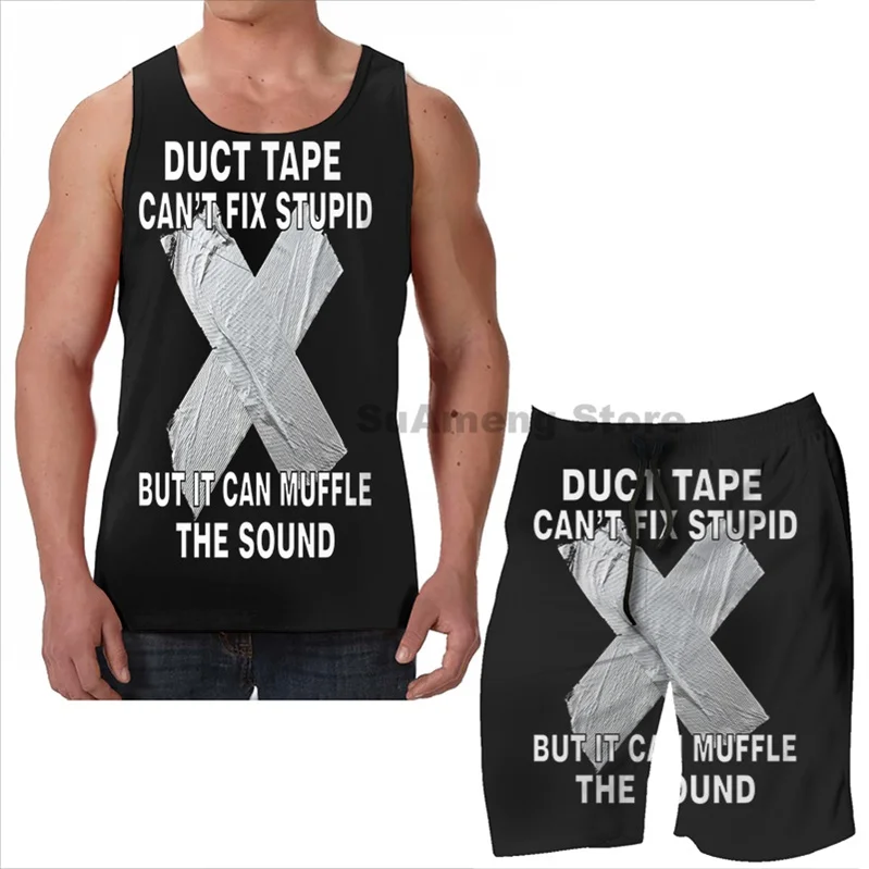 На лето и весну Забавный принт мужской жилет топы Для женщин изолента не могу