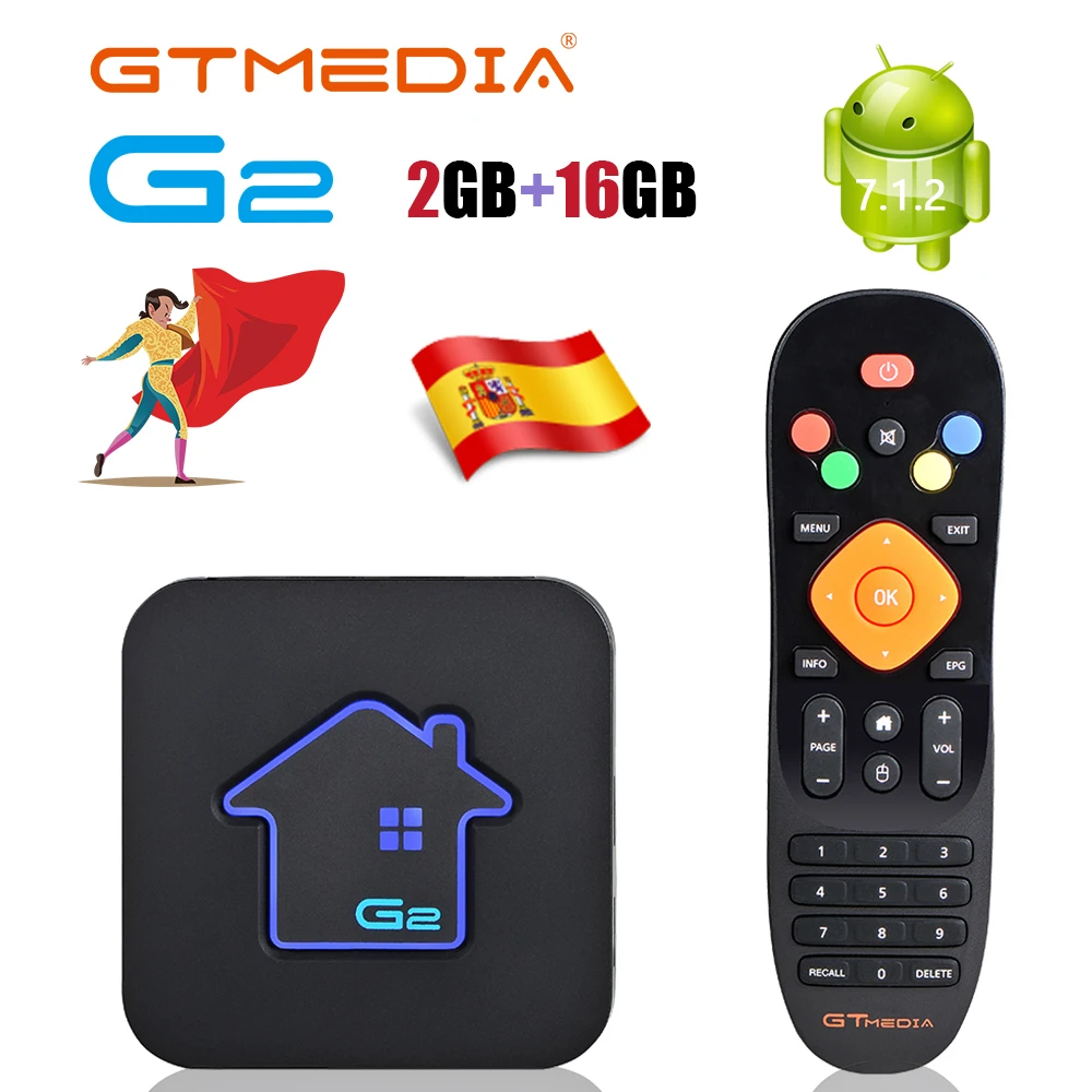 Smart tv BOX GTMEDIA G2 Android 7,1 четырехъядерный 2,4G& 5G wifi 4K HD BT OTA медиа Google Play IP tv Netflix PK H96 Android tv Box