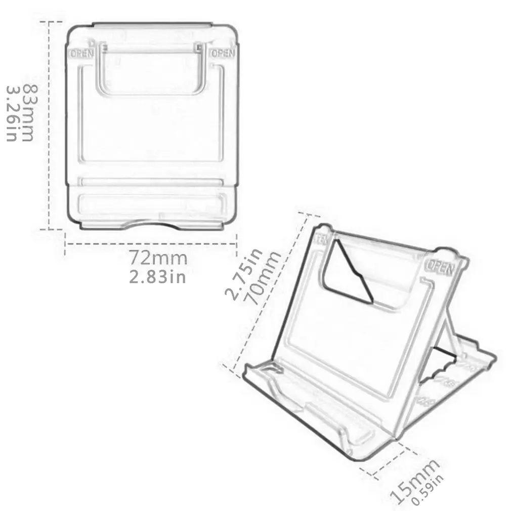 

Universal Folding Table Cell Phone Support Plastic Holder Desktop Stand Phone Smartphone Tablet Support Phone Holder