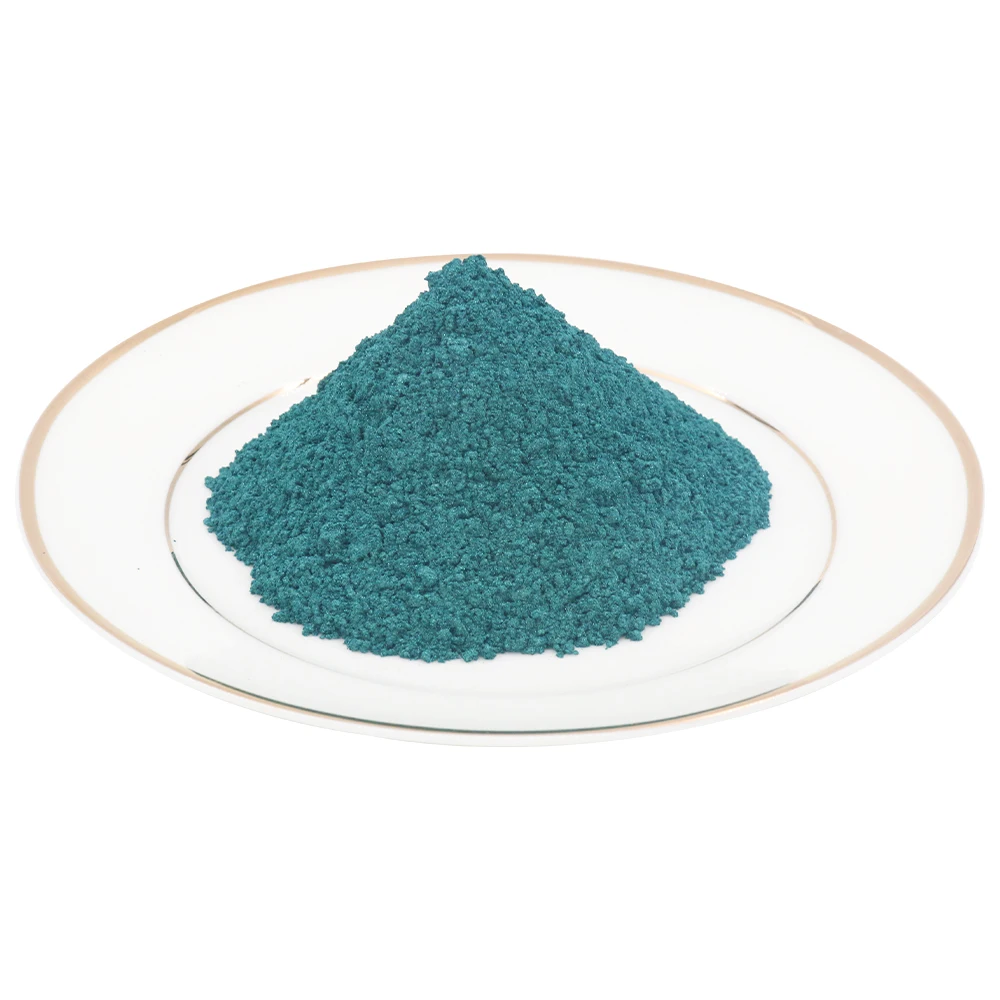 Темно зеленый перламутровый пигментный краситель керамического порошкового