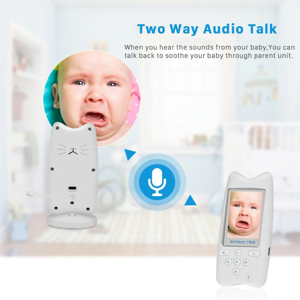 Беспроводная радионяня 2 4 ГГц цифровой видеоняня с отображением температуры и