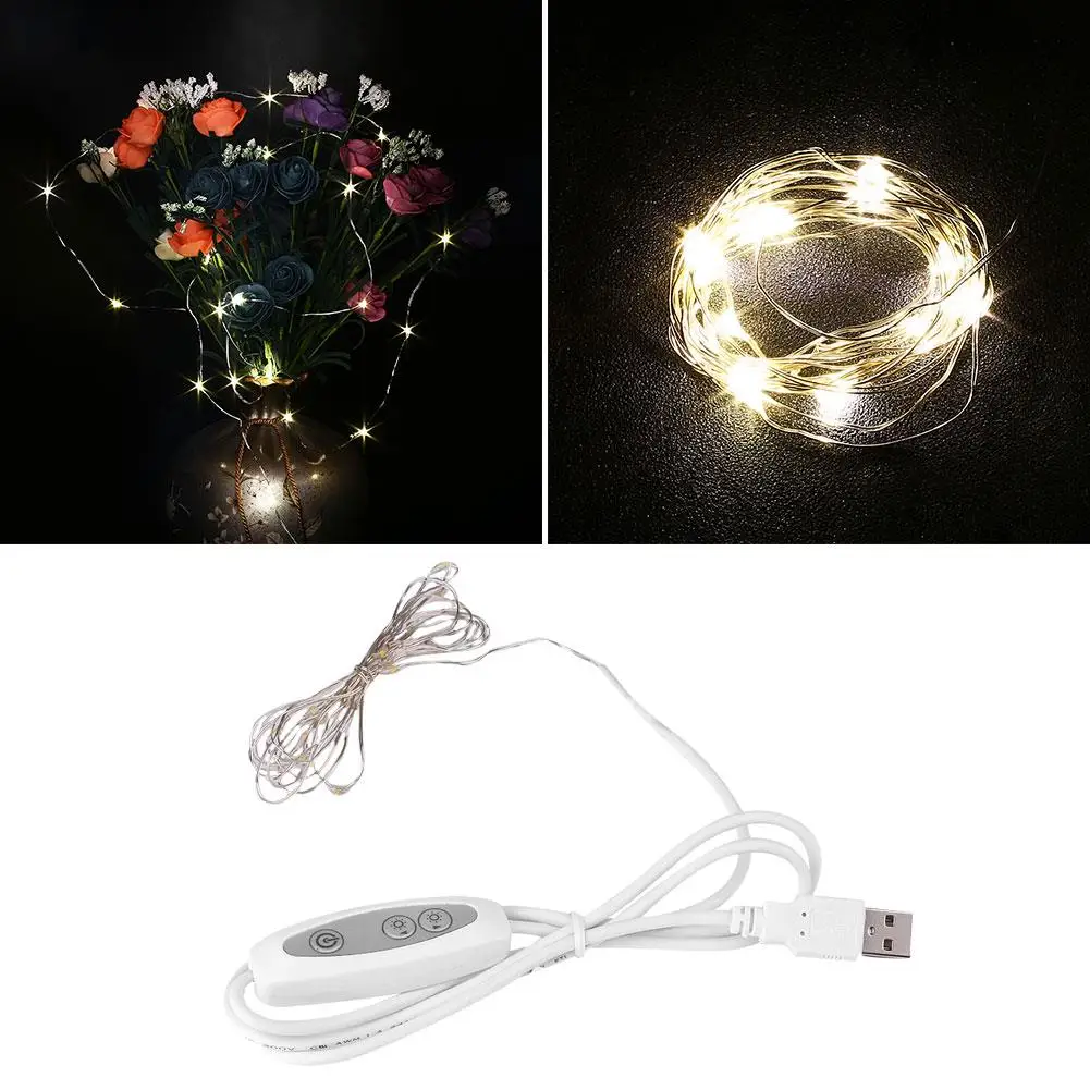 

2M 20 LED USB Adjustable Dimmable Light String Fairy Lights Decoration DC 5V