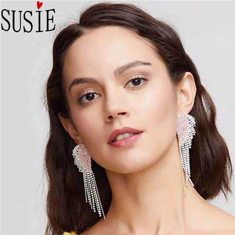 Женские серьги в форме сердца LOVE SUSIE стразы из сплава супер флеш вечерние