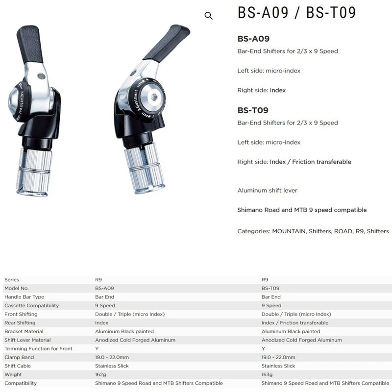 

New Microshift TT Bar End Shifter MTB Shifters Road Bike Shift Bicycle Compatible for Shimano