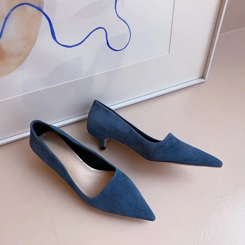 

ALLBITEFO natural genuine leather women heels pointed toe high heels spring fashion sexy high heel shoes Talons hauts femme