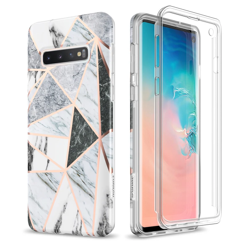 Мраморный чехол для samsung Galaxy A50 S10e, противоударный бампер, мягкий чехол, Встроенный протектор экрана для S10 Note 9 10 plus, чехол