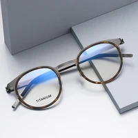 titanium retro fashion ultralight eyeglasses frames oval denmark full rim screwless glasses mens women spectacles hand made