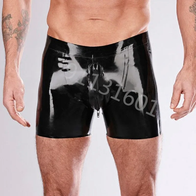 

100% натуральные латексные пикантные резиновые штаны ручной работы мужское латексное нижнее белье латексные резиновые шорты с карманом на м...