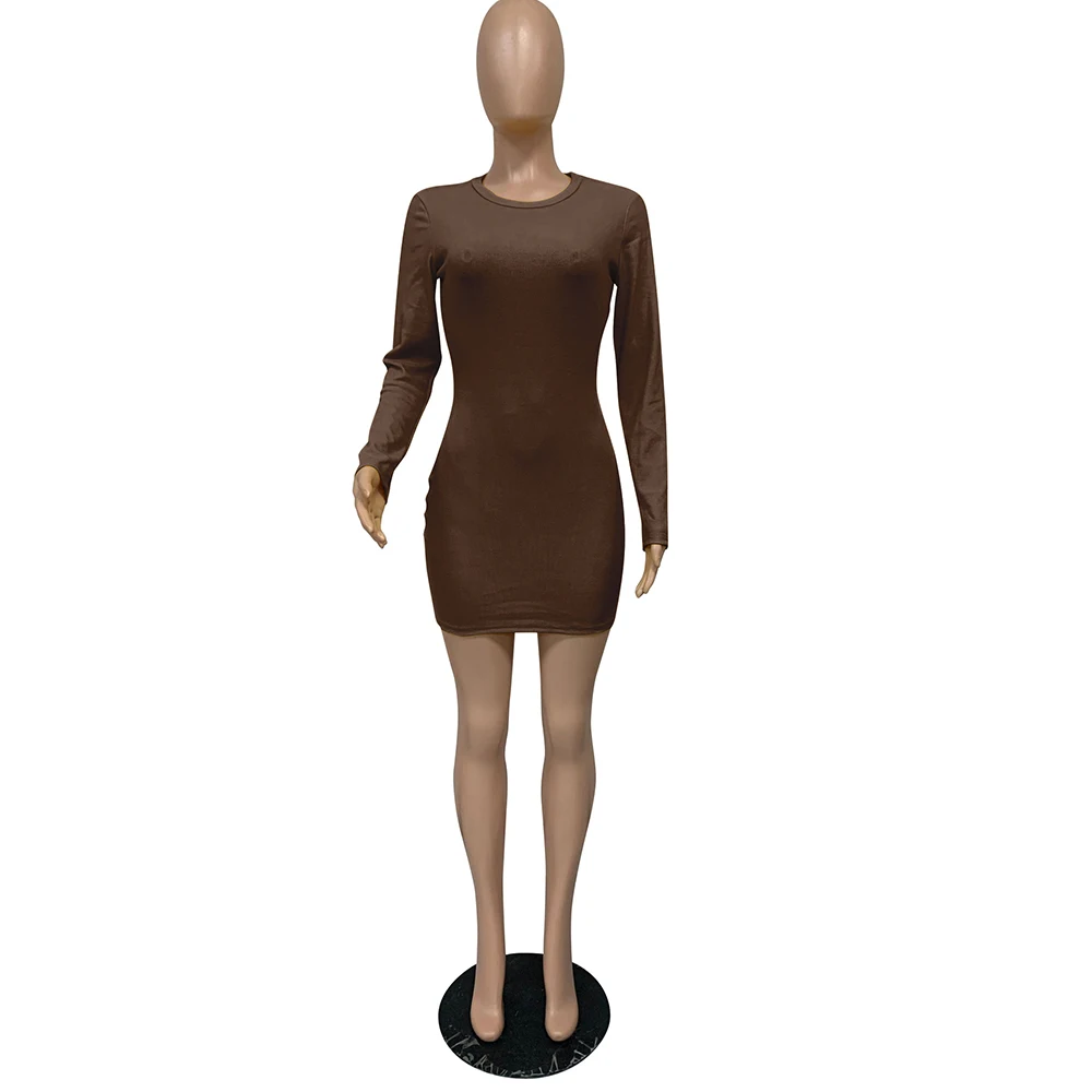 

Women Winter Autumn Bandage Ribbed Dresses 2021 Fashion O Neck Long Sleeve Stretchy Vestidos Elegant Bodycon Pencil Party Dress