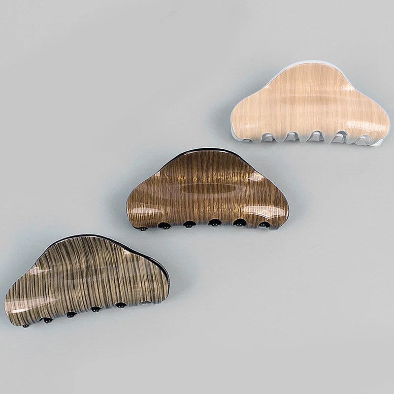 Новый стиль большой искусственный рисунок для девочек заколка краб с деревянным