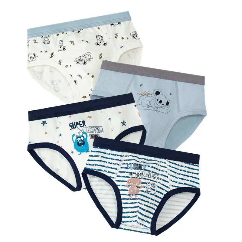 Полосатые трусы для мальчиков хлопковое нижнее белье с мультяшным рисунком