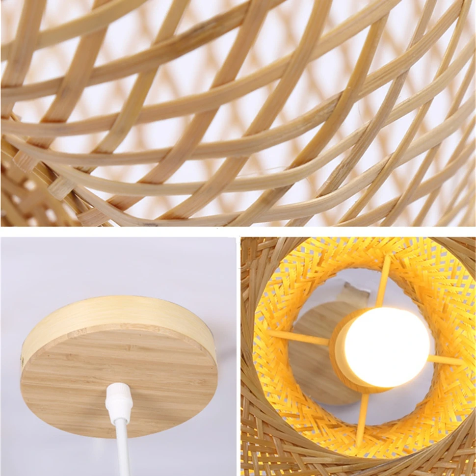 

Southeast Asia Style Wooden Pendant Lights Bamboo Lamp Restaurant Hotel Rattan Pendant Lamp for Living Room Hanglamp Fixtures