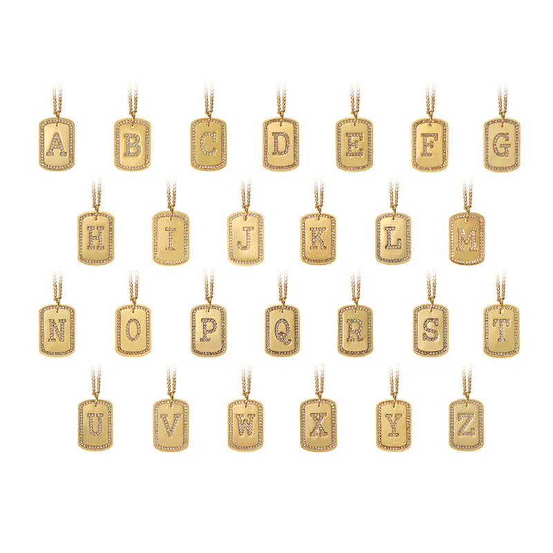Модные золотые английские буквы квадратный брендовая кулон ожерелье для женщин