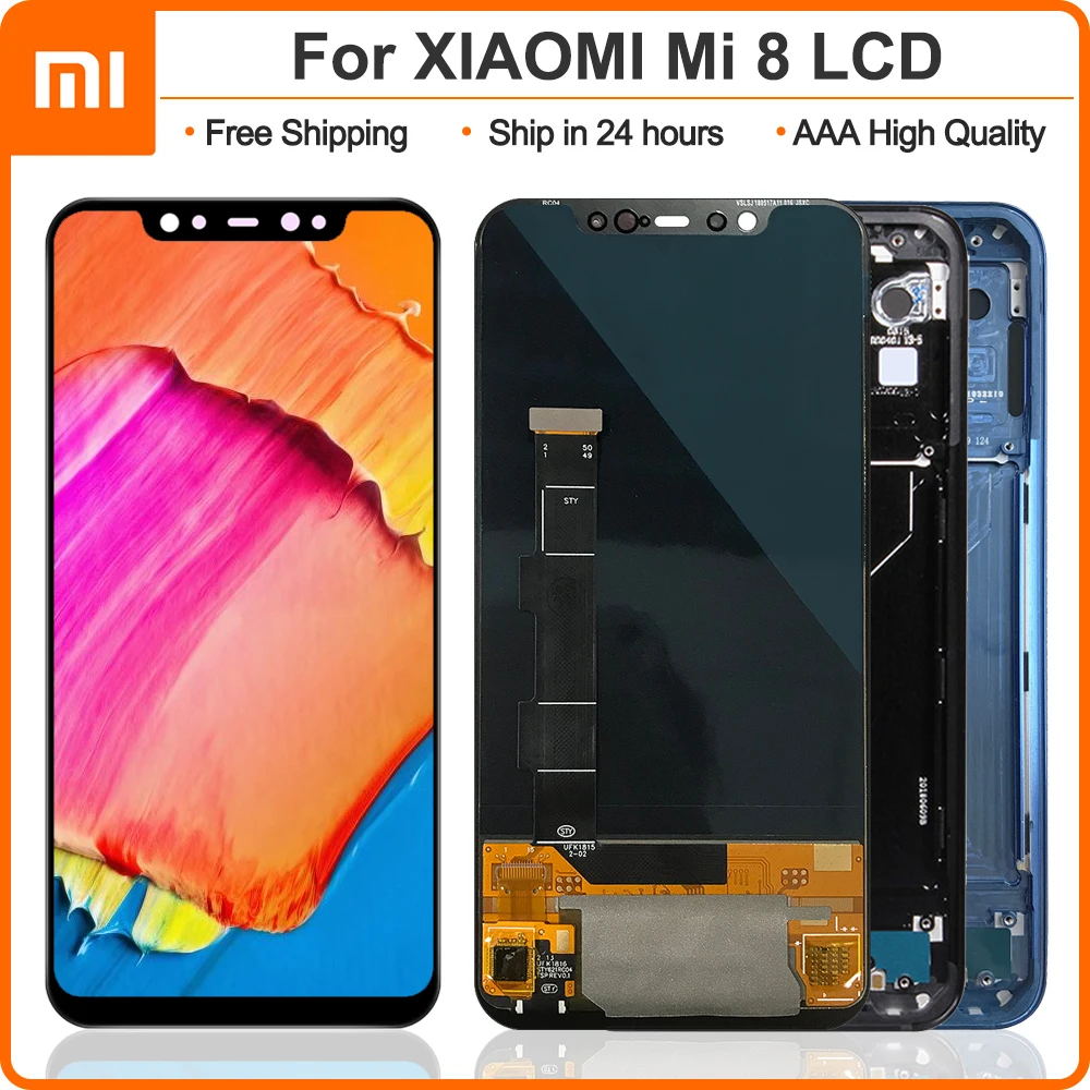 ЖК дисплей 6 21 дюйма AMOLED Mi8 с сенсорным экраном и дигитайзером в сборе для Xiaomi Mi 8