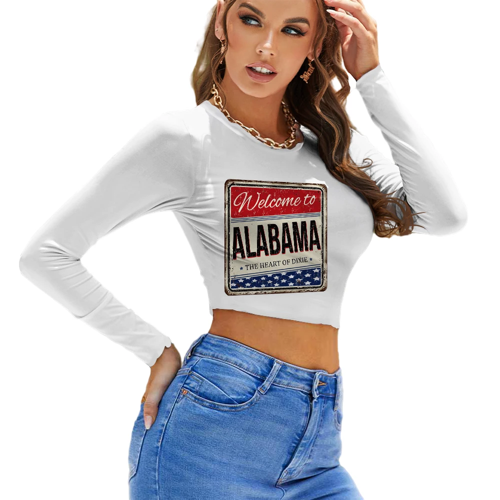 

Streetwear Y2K Short Top Printed T-shirt Women's Harajuku Long Sleeve Slim T-shirt Casual Women's Top