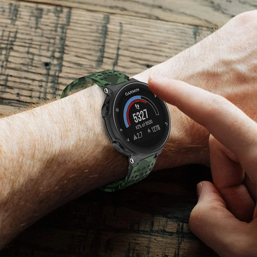 Ремешок YAYUU для часов Garmin Forerunner мягкий силиконовый Камуфляжный браслет наручных