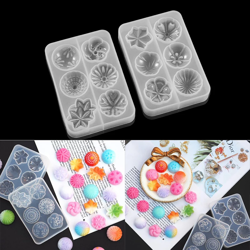 

Many Styles Flowers Shape Epoxy Resin Mold Cake Fondant DIY Decoration Chocolate Sugar Polymer Clay Silicone Crafts 3D Mould