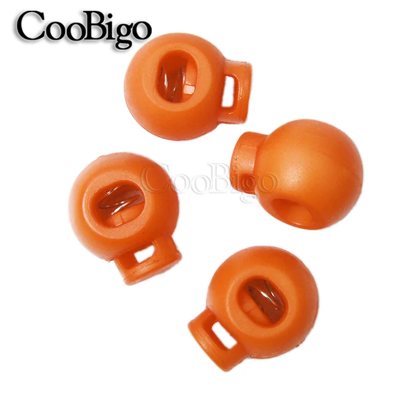 Orange 20 шт пластиковые цветные круглые Пружинные стопорные фиксаторы для спортивной одежды, обуви, веревки, детали для рукоделия - Цвет: Orange