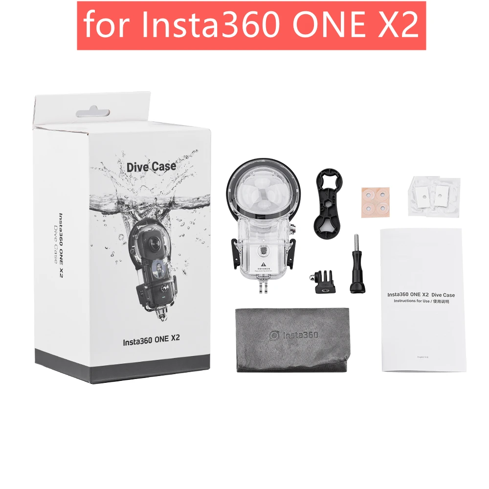 

for Insta360 ONE X2 Waterproof Case Diving Protective Cover Mount Adapter for Insta360 X 2 Action Camera Accessories