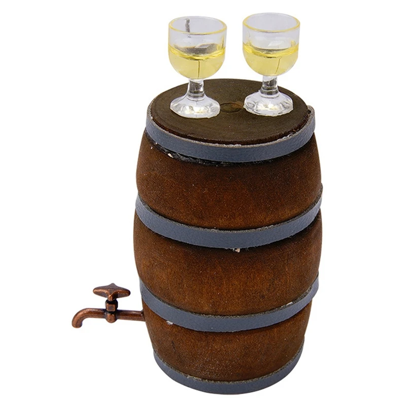 

1:10 Mini Wooden Wine Barrel Drink Accessories for 1/10 Crawler Traxxas TRX4 Axial SCX10 AXI03007 YK4102 Redcat