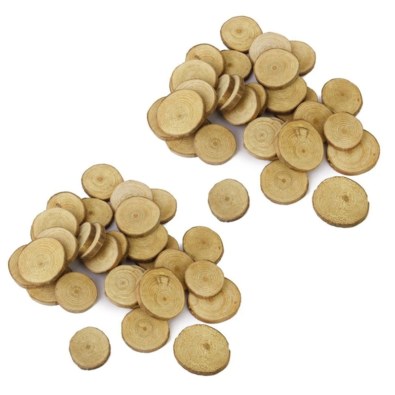 

Wood Log Slices Discs 60Pcs 3-4CM For DIY Crafts Wedding Centerpieces