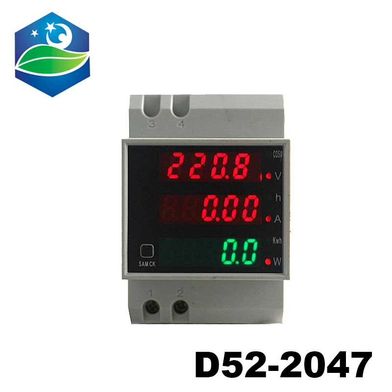 D52 2047 AC 80 300 В 200 450 в измеритель коэффициента мощности счетчик энергии на din рейке