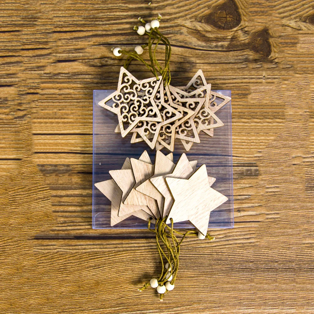 6/12 шт деревянный подвесной кулон Рождественский орнамент DIY Рождественская елка