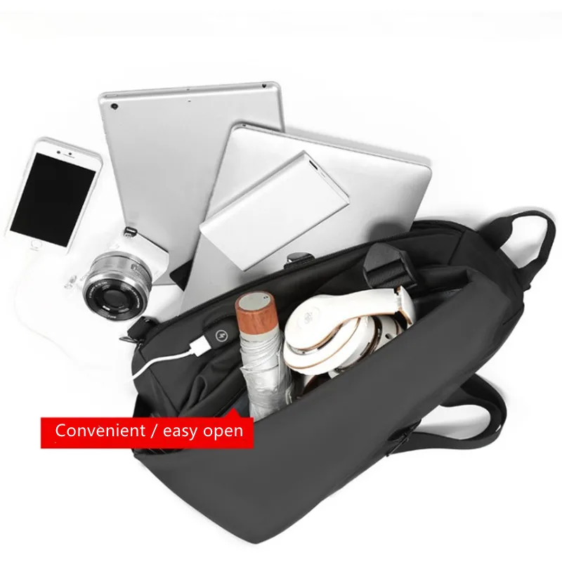 Large Capacity Man Chest Bag Casual USB Charging Crossbody Bags Men High Quality Shoulder Sling for 9.7 inch tablet Short Trip