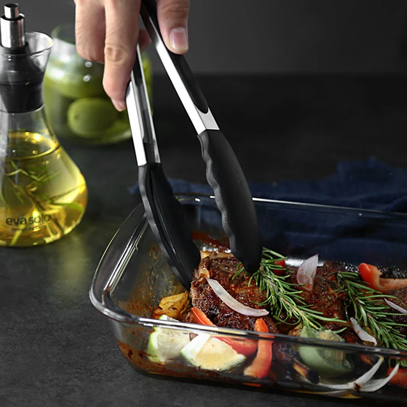 2 шт. силиконовые щипцы для барбекю из нержавеющей стали|Щипцы| |