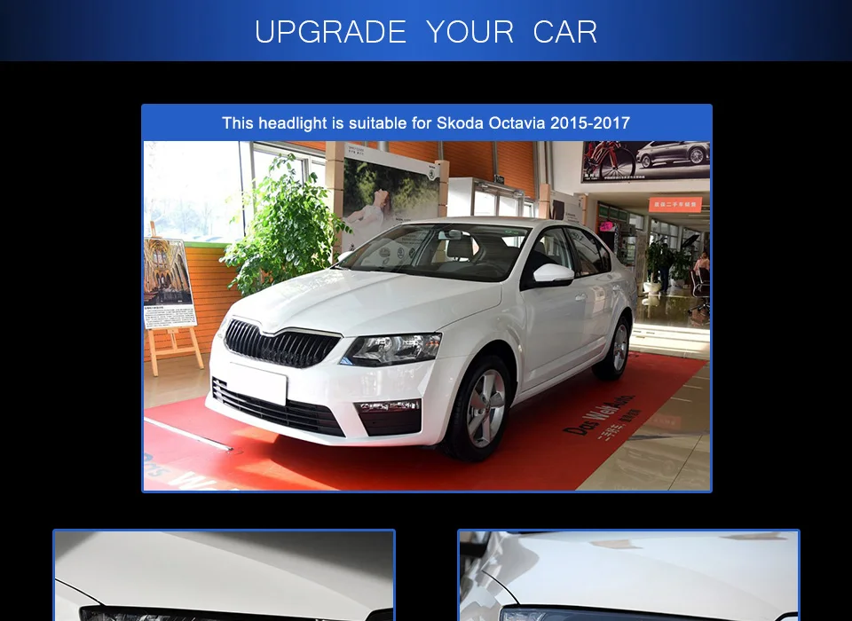 Фары для автомобиля Skoda Octavia- DRL дневные ходовые огни Светодиодный Биксеноновая лампа Противотуманные фары, аксессуары для автомобиля