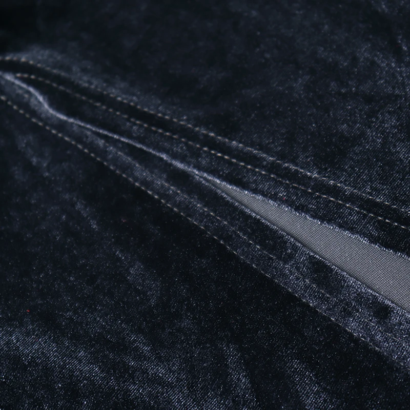 

LJCUIYAO Sexy Folds O Neck Bodycon Dress Women Autumn Winter Club Party Night Elegant Midi Backless Split Mujer Black Dresses